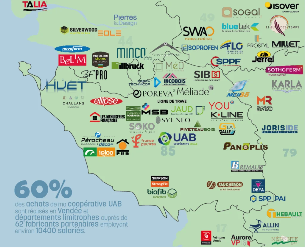 carte des fournisseurs de MAB Conception